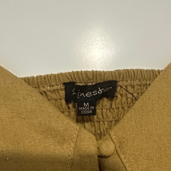 Mustard Button-Front Crop Top - Picture 2 of 5